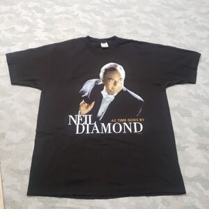VTG Neil Diamond Murina Shirt Mens XL Black Short Sleeve 90s As Time Goes By